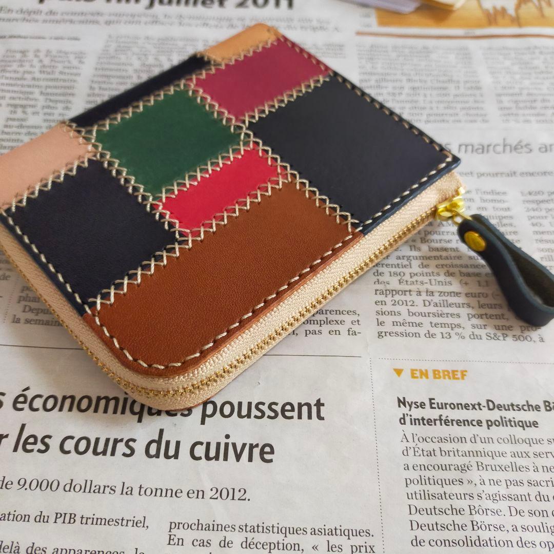 栃木レザー　L字ファスナーウォレット　コンパクト