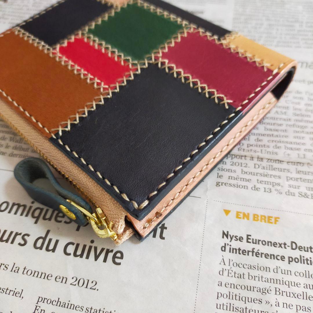 栃木レザー　L字ファスナーウォレット　コンパクト