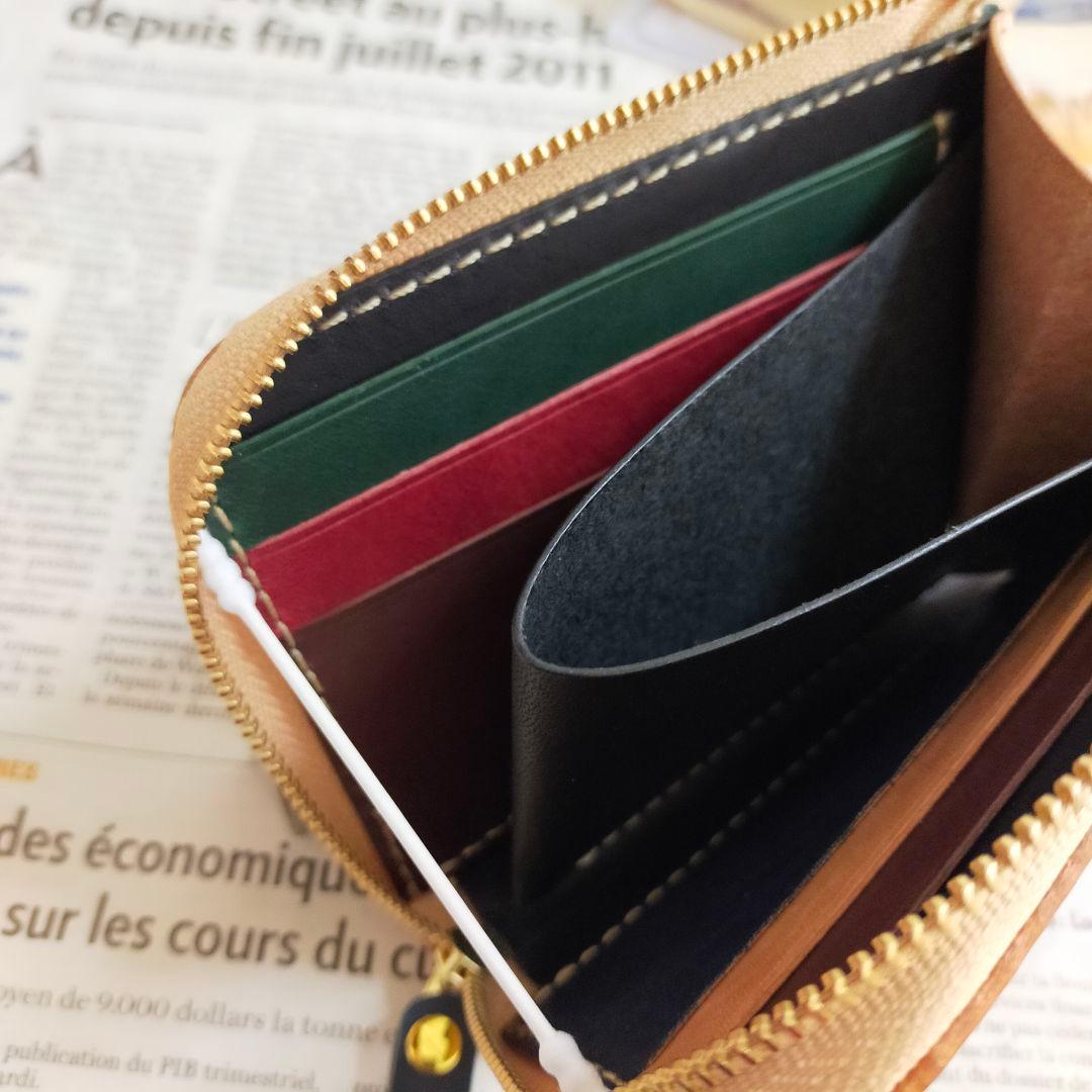 栃木レザー　L字ファスナーウォレット　コンパクト