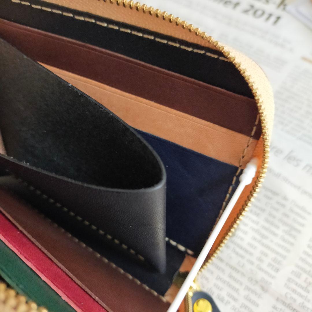 栃木レザー　L字ファスナーウォレット　コンパクト