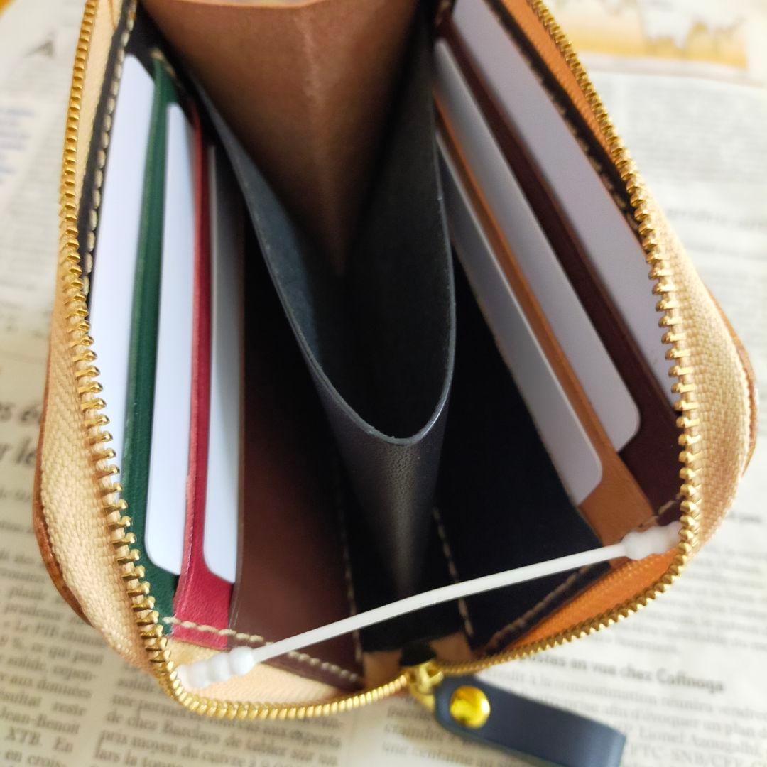 栃木レザー　L字ファスナーウォレット　コンパクト