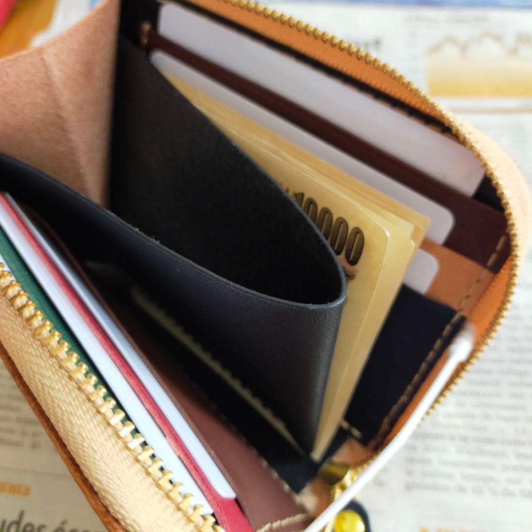 栃木レザー　L字ファスナーウォレット　コンパクト