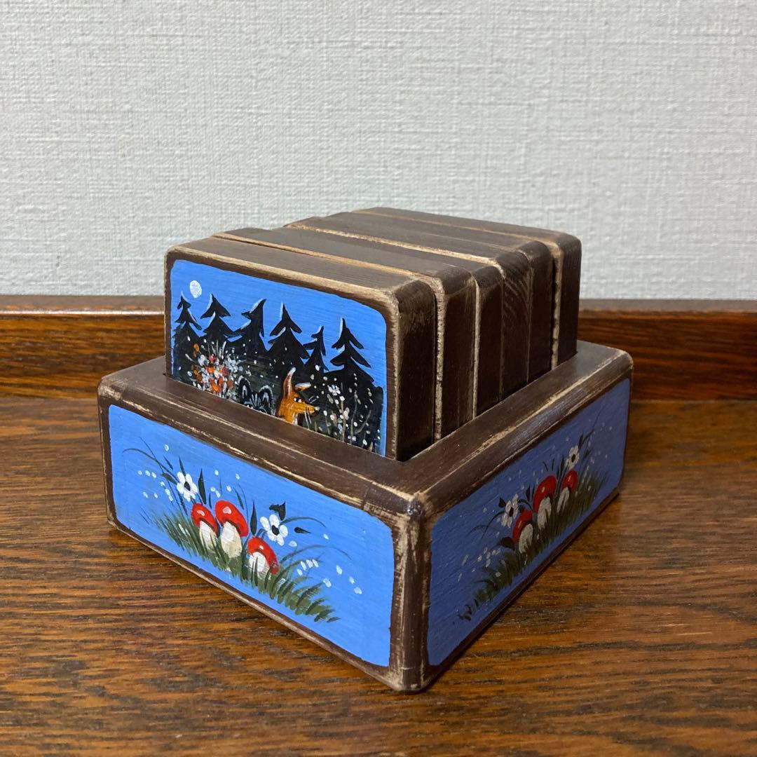 ロシア雑貨☆ロシア民話『３匹の熊』ほか コースター6枚セット マトリョーシカ