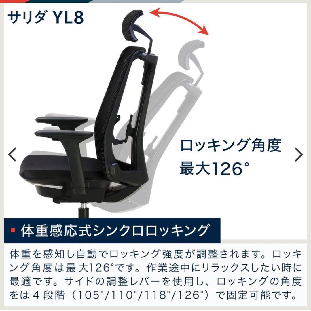 ITOKI サリダチェア YL8-BL-AEL オフィスチェア 黒 メッシュ