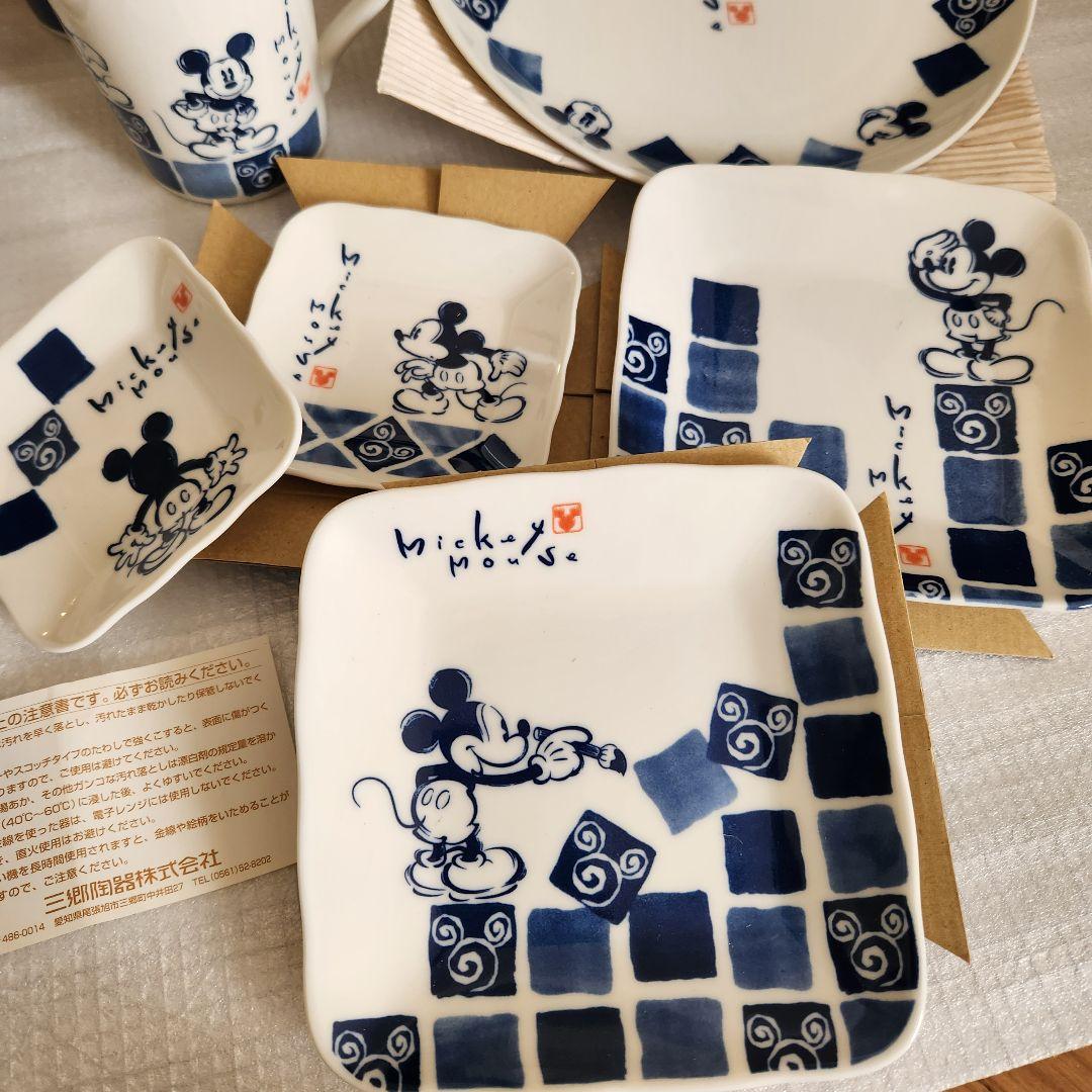 【未使用】ディズニー ミッキー 和柄 食器セット 訳あり 和皿/マグ ペア