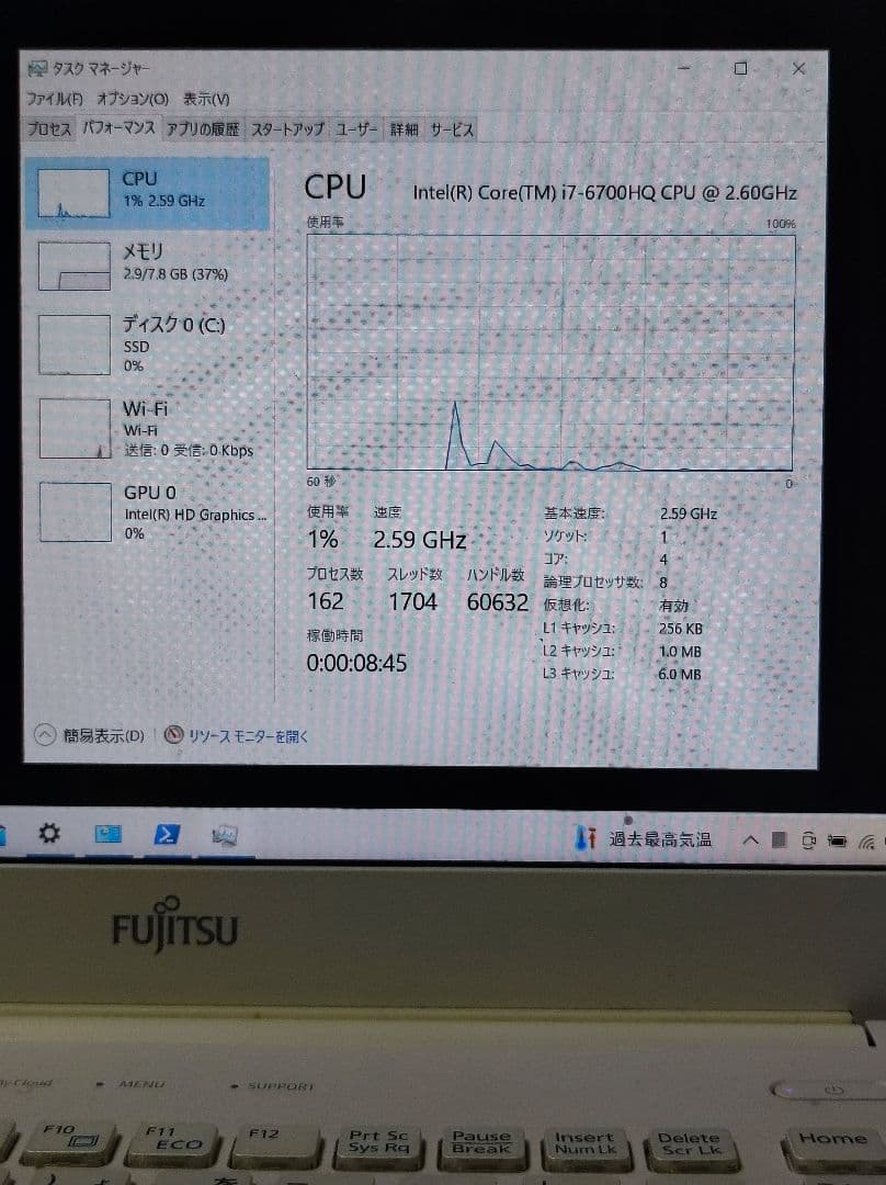 CORE i 7 6700HQ 8G SSD160GB 15.6インチ AH53