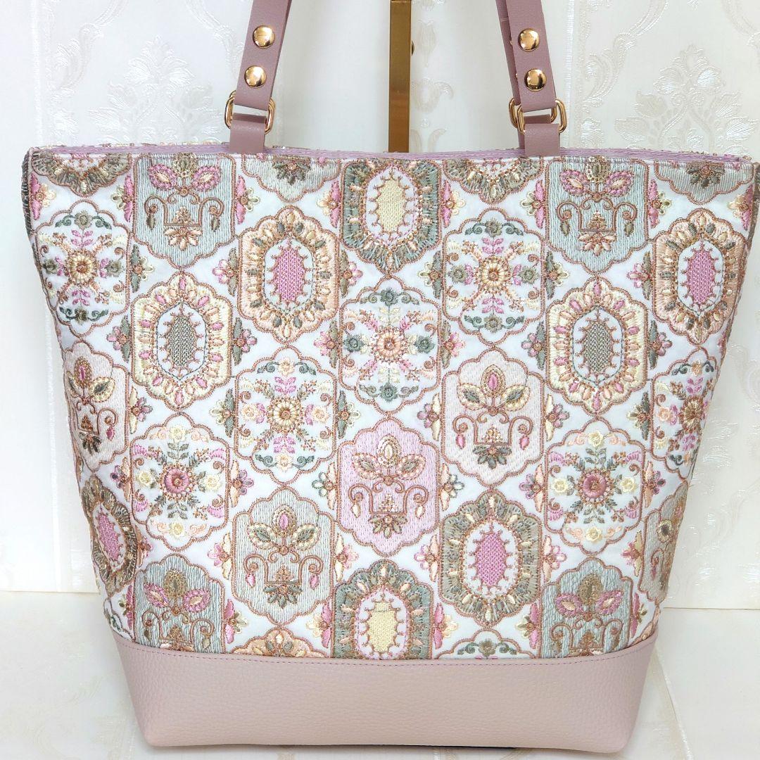 ★mayu★様 インド刺繍生地 トートバッグハンドメイド