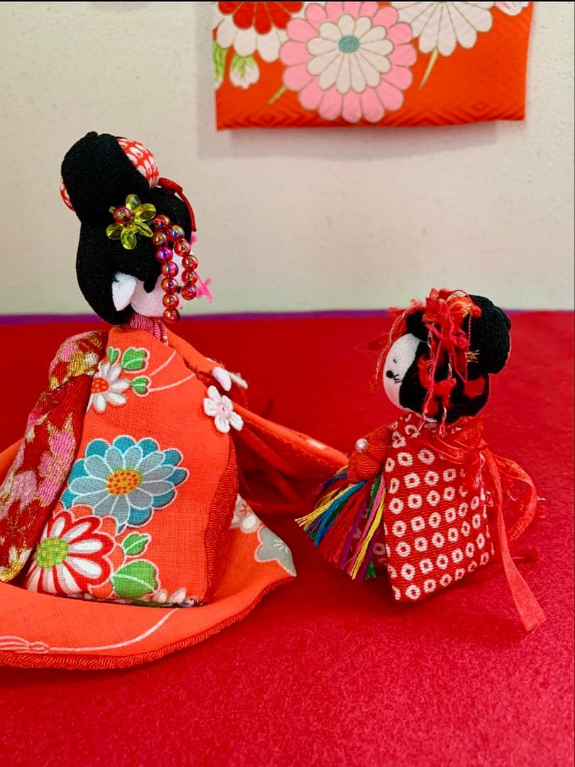 ちりめん細工　花魁と禿ちゃん　ハンドメイド