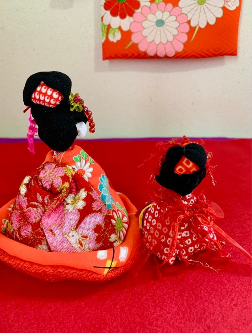 ちりめん細工　花魁と禿ちゃん　ハンドメイド