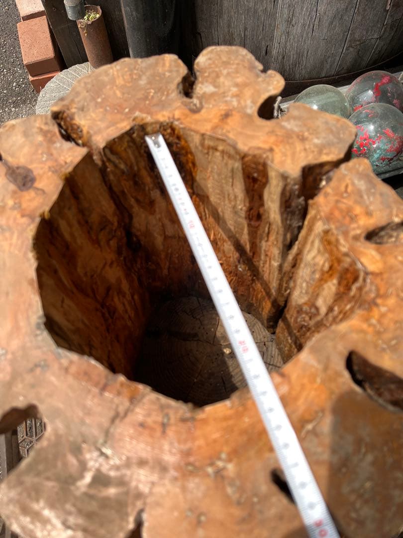 切り株花台、切り株花器、木株火鉢、 盆栽展示台、盆栽台、鉢カバー、こぶ付き台座