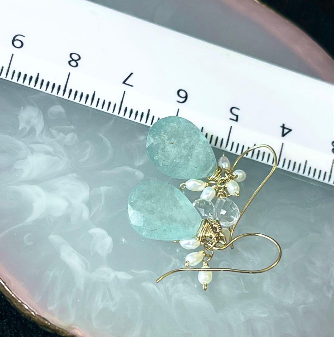 ハニーフラットです。シンデレラアクアマリンのピアス