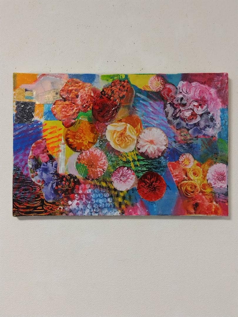 真作 現代アート 花々 P6号相当 原画 N.MIKA 2020年制作