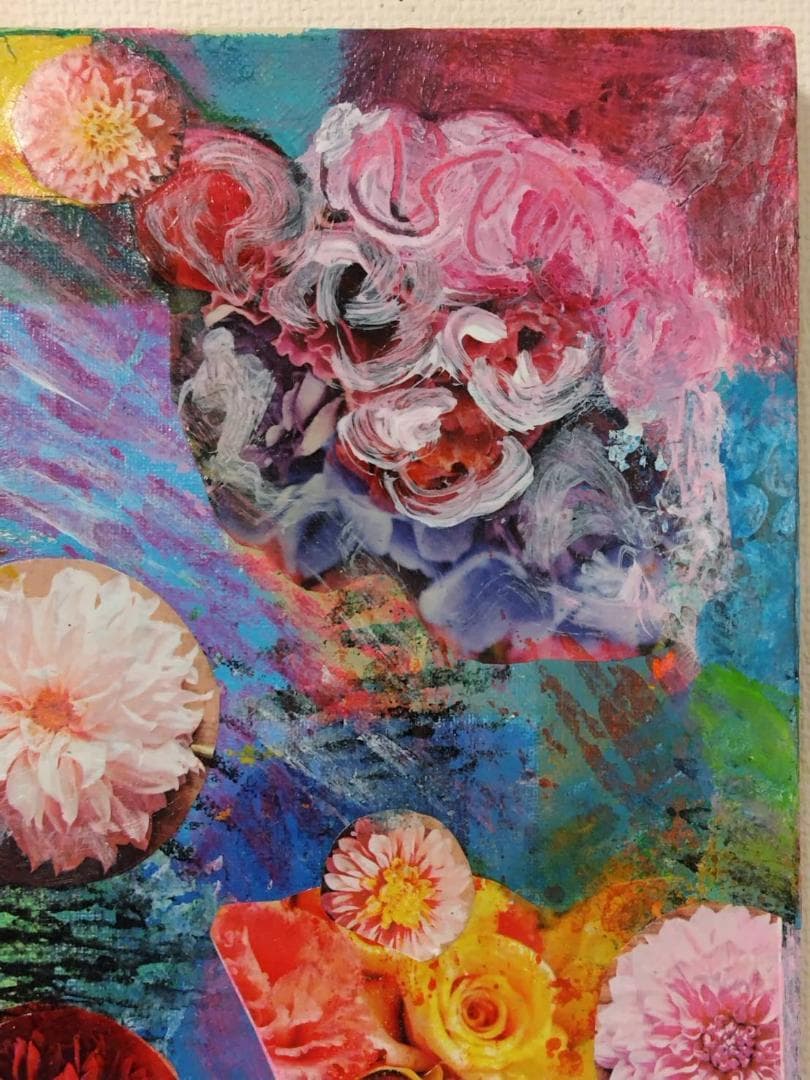真作 現代アート 花々 P6号相当 原画 N.MIKA 2020年制作