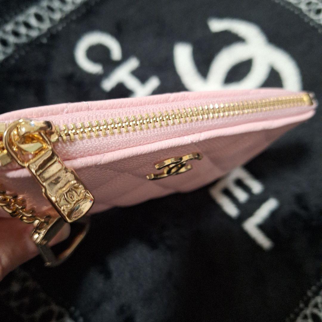 ラスト❣️CHANELゴールドロゴ ピンクキルティングケース ノベルティ