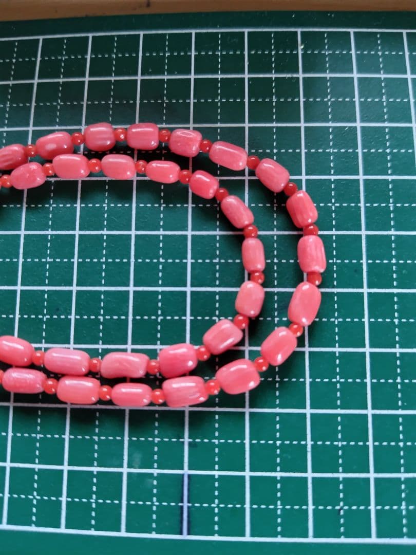 K18 トップ付き赤〜オレンジ珊瑚ネックレス