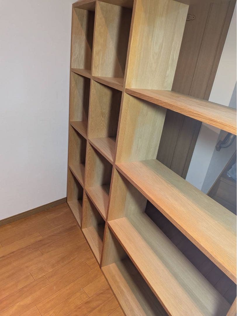 ■送料込■無印 スタッキングシェルフ4×2ワイド オーク 希少 木製家具 棚収納