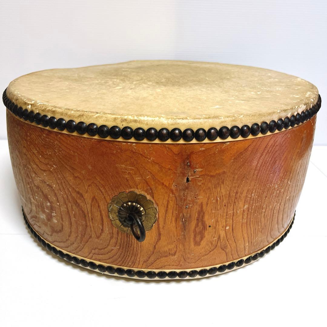 【大型】和太鼓 48cm×22cm 古太鼓 歌舞伎囃子 お囃子 古木 一尺六寸