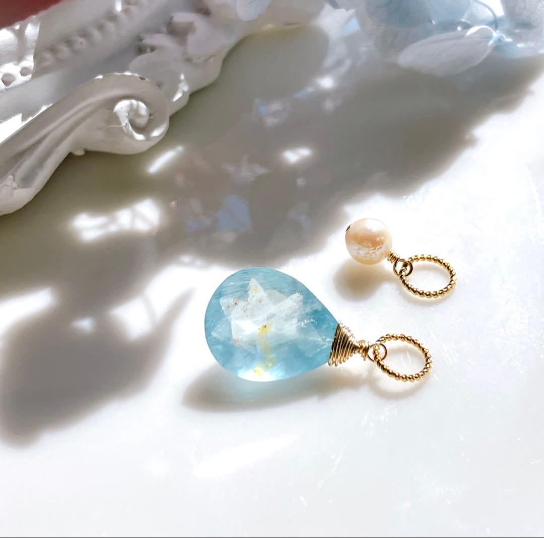 tama◆ラブラドライト/ルチルクォーツ ダブレットストーンチャーム