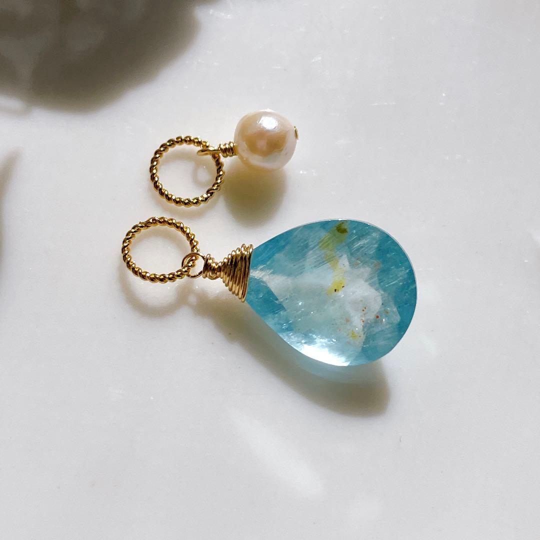 tama◆ラブラドライト/ルチルクォーツ ダブレットストーンチャーム