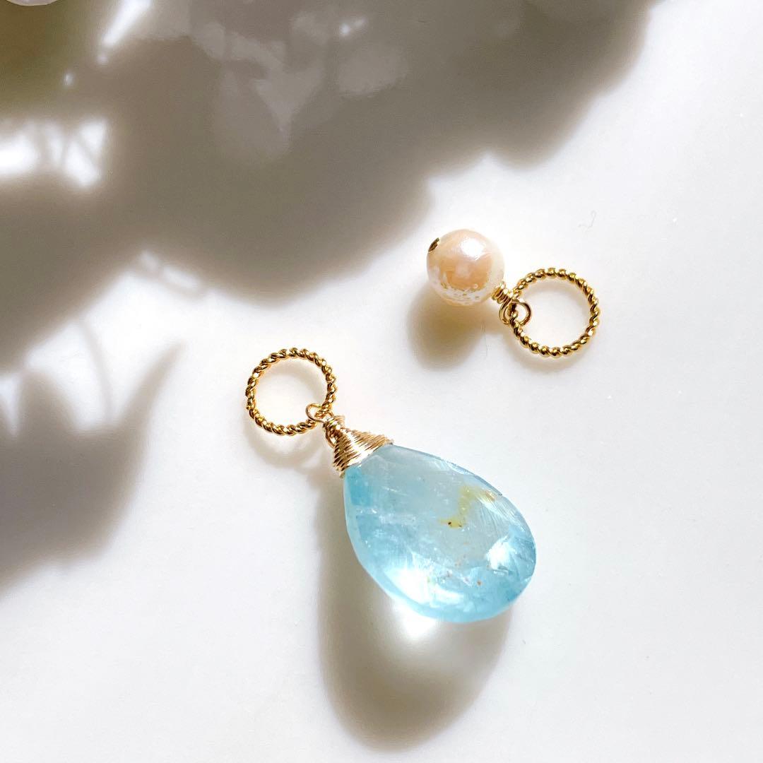 tama◆ラブラドライト/ルチルクォーツ ダブレットストーンチャーム