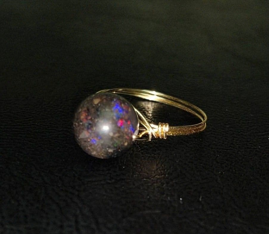 Kgf14 希少石 天然石 オーストラリア産 ブラックマトリックス オパール