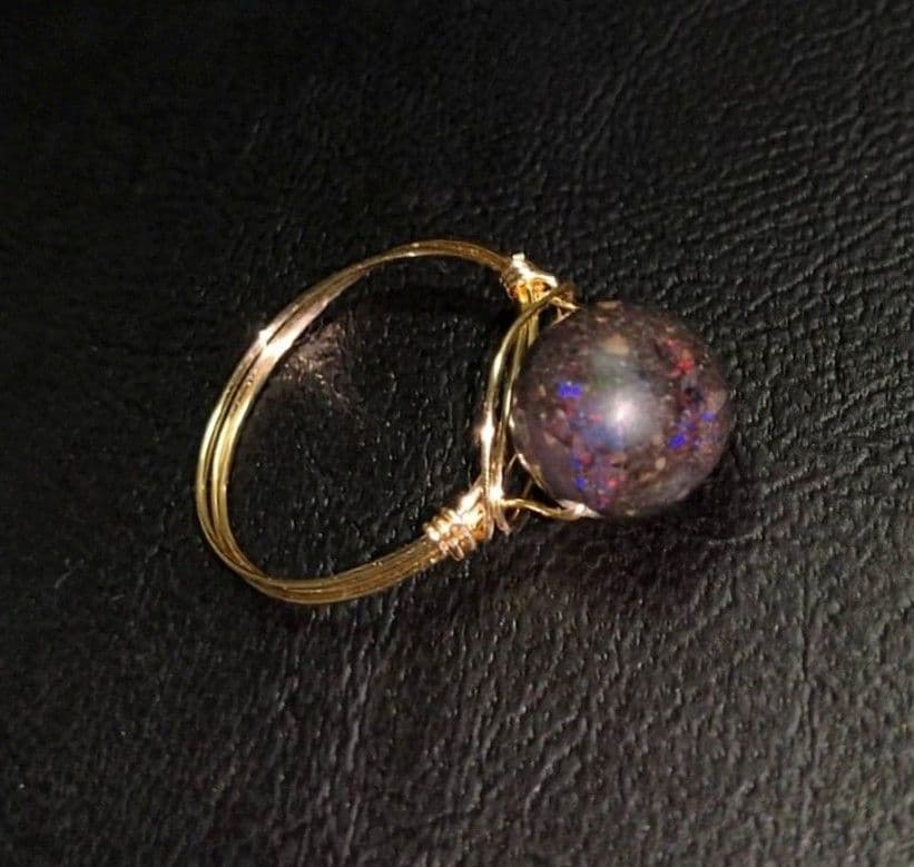 Kgf14 希少石 天然石 オーストラリア産 ブラックマトリックス オパール