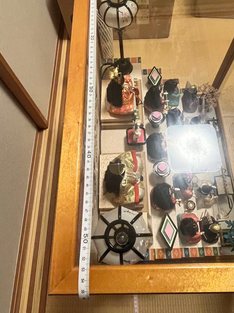 本日発送【一秀作 江戸木目込人形 平安雛 15人飾り ガラスケース付 美品】