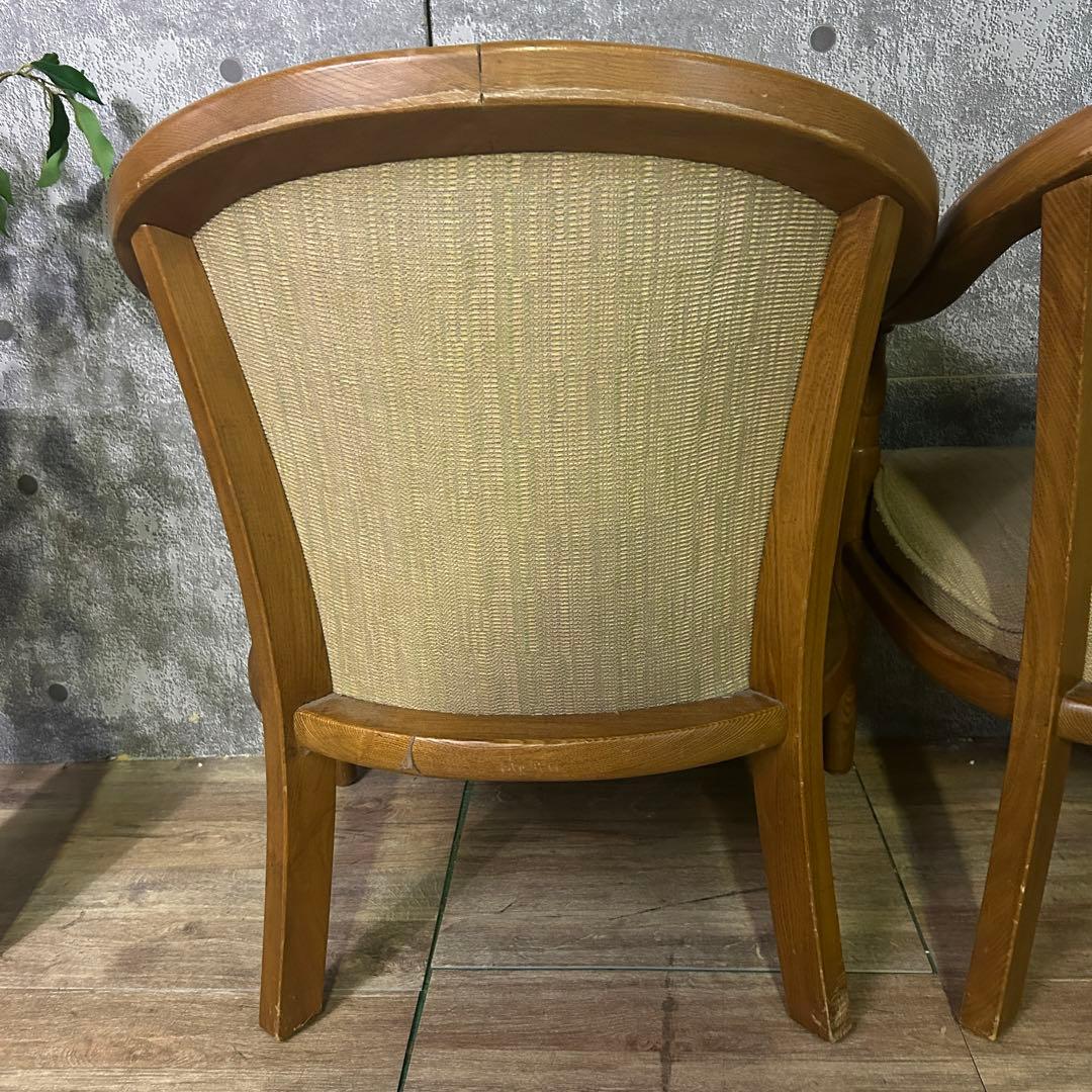 ꧁大川家具꧂アームチェア2脚 リビング ラウンジ ファブリック いす イス 椅子