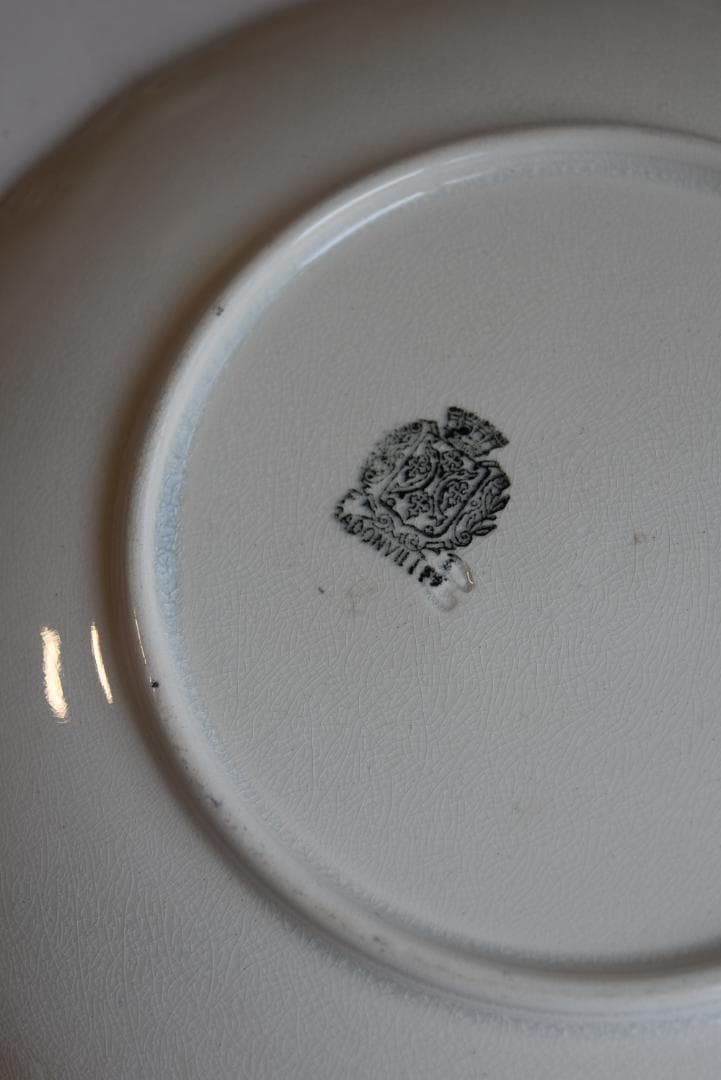 2枚組バドンヴィレー　花レリーフいっぱい　さくらんぼうの皿　フランスアンティーク