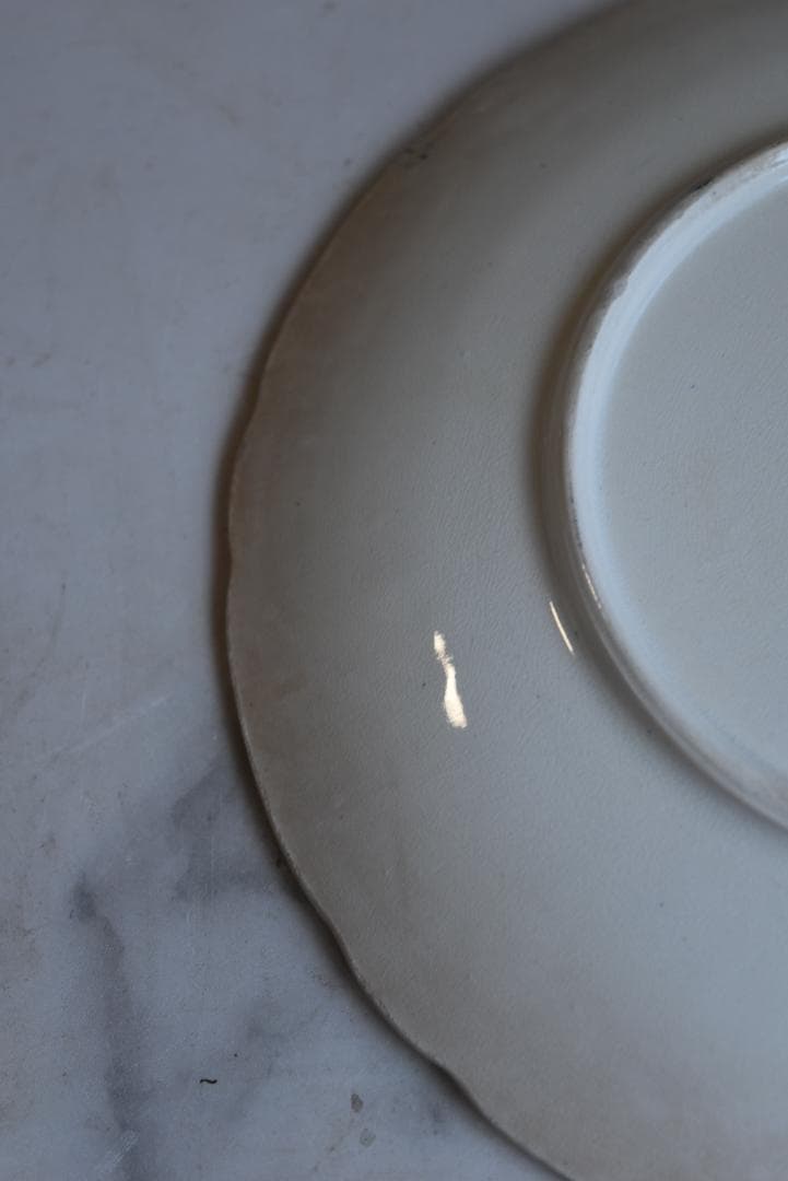 2枚組バドンヴィレー　花レリーフいっぱい　さくらんぼうの皿　フランスアンティーク