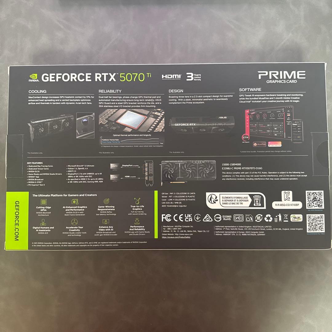 未使用品 ASUS GEFORCE RTX 5070Ti
