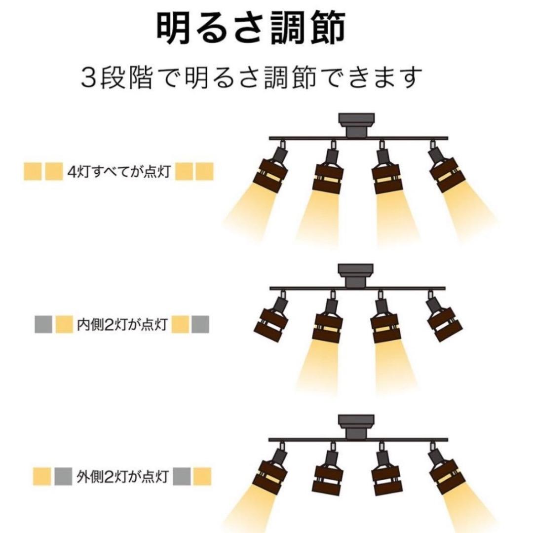 【送料込み・電球付き】【美品】モダン4灯シーリングライトホワイトナチュラルニトリ