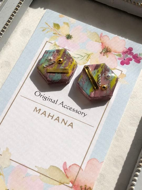 みんしゃん専用♡art hexagon ピアス イヤリング