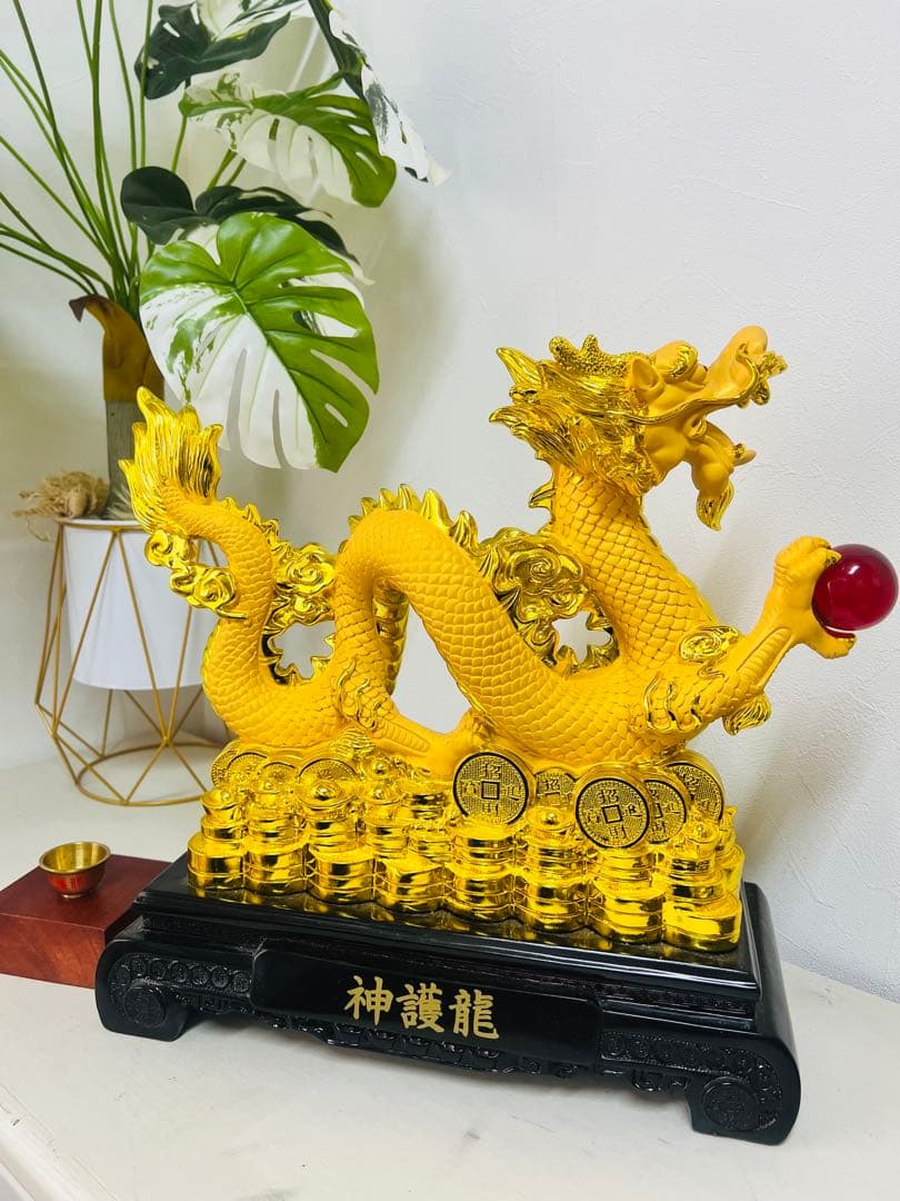 SHINGO オリジナル龍　 神護龍　金運龍如爆上　置物