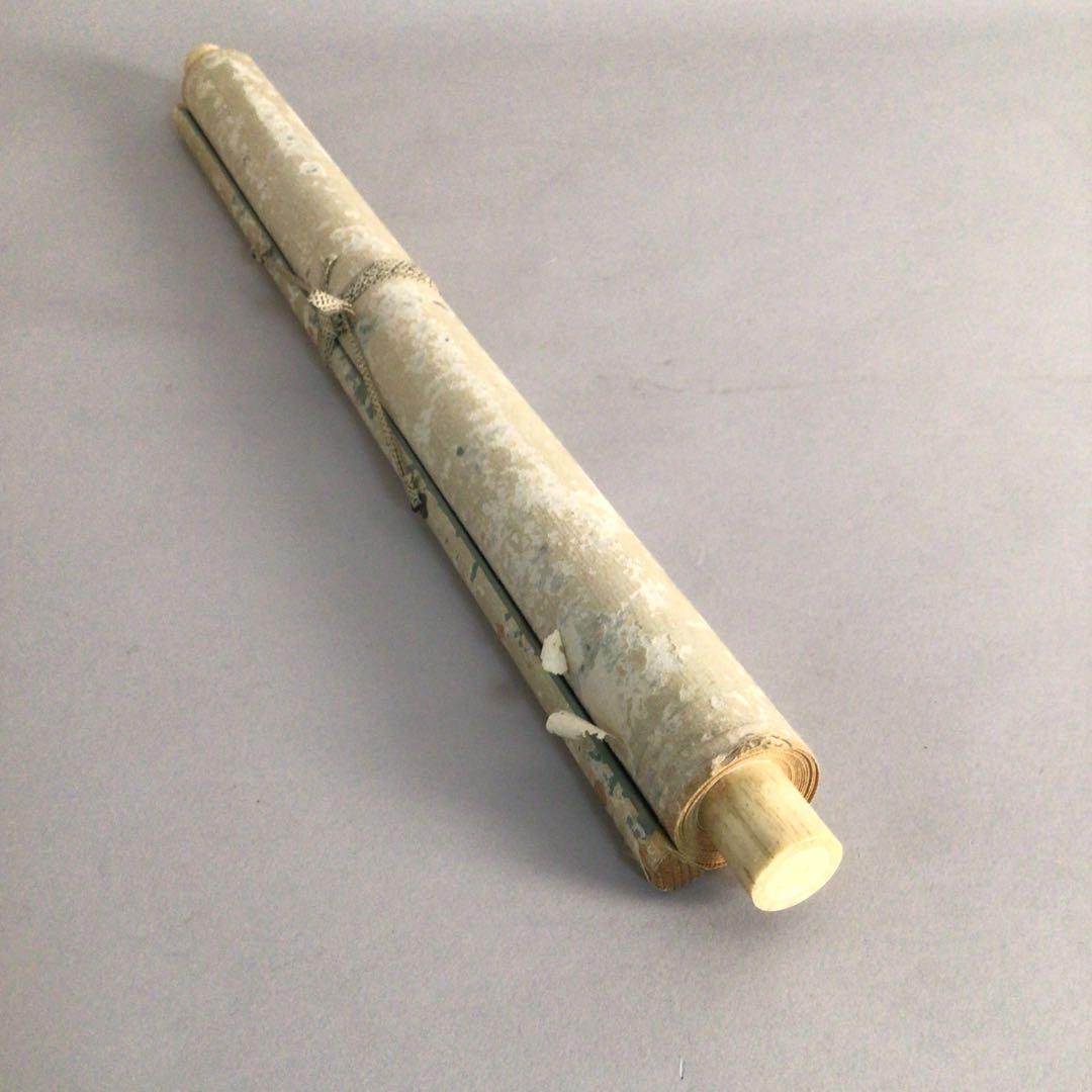 No3385 掛軸　松本石渓　秋景山水画賛　着色絹本　中国美術　古画　送料無料