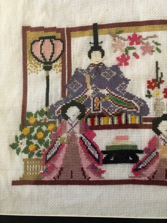 ひな祭り　クロスステッチ完成品