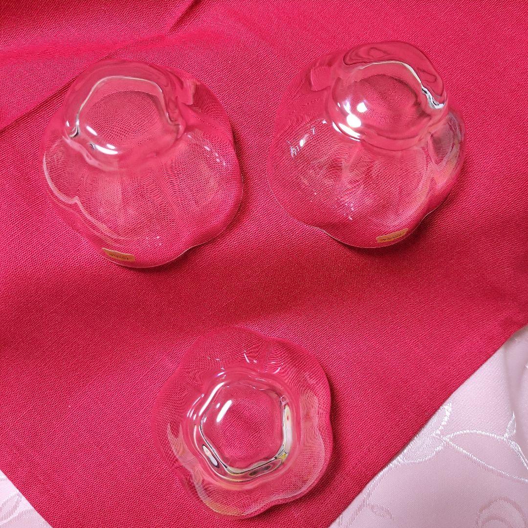 ノリタケ クリスタル 梅型 冷茶グラス 茶托付き 3個 ラベル付き