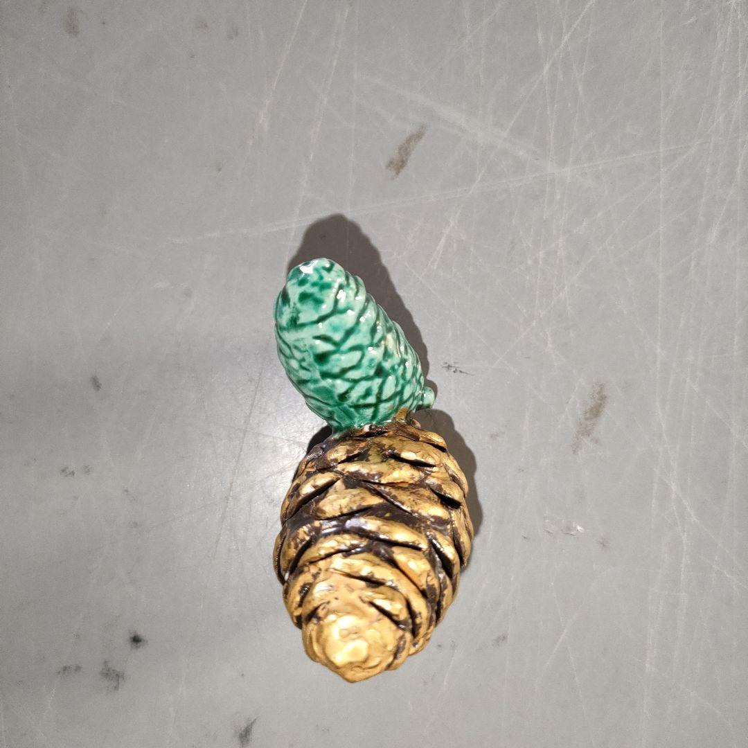 A1267-9/平安雲泉 造/金彩松笠箸置5客/共箱/和食器/懐石道具/