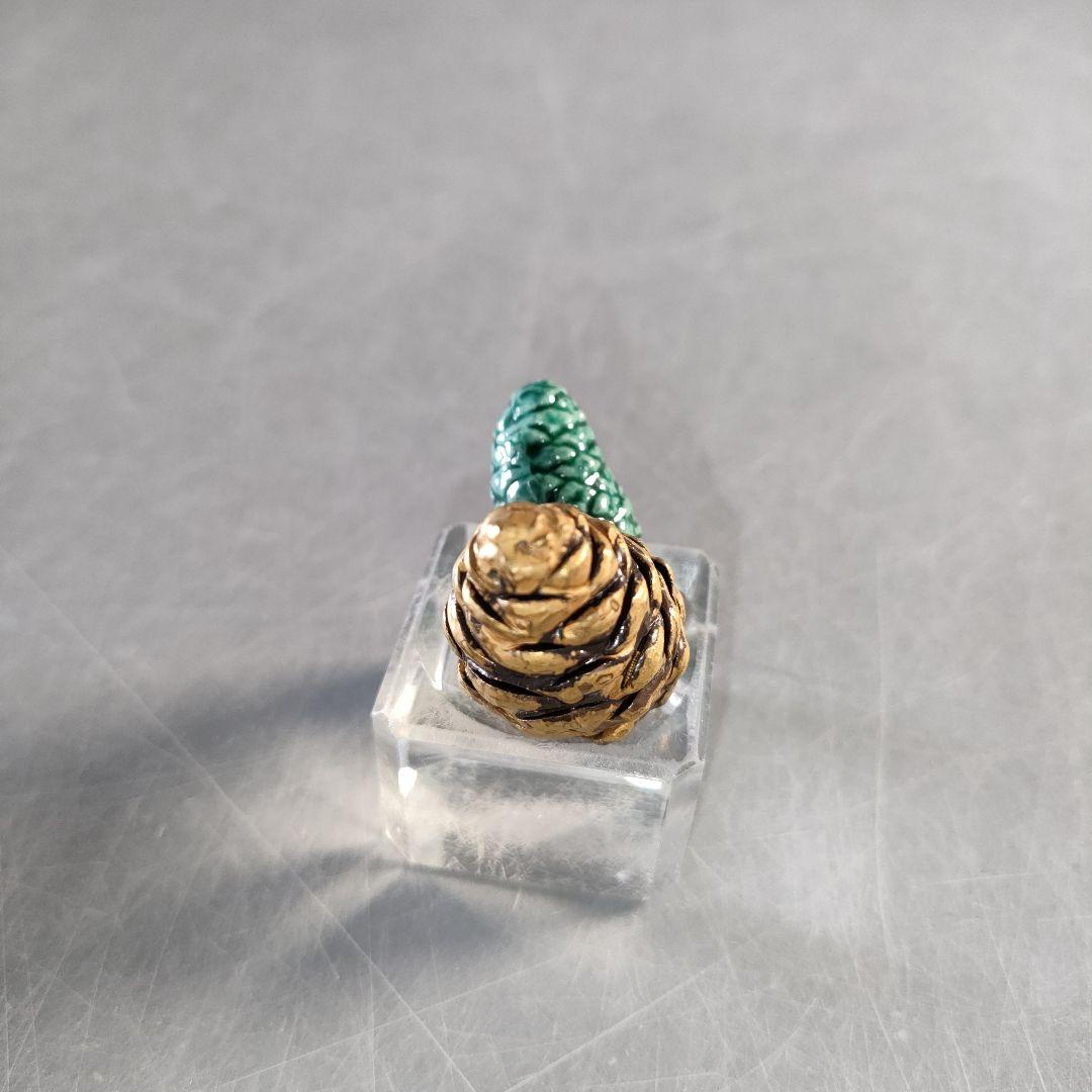 A1267-9/平安雲泉 造/金彩松笠箸置5客/共箱/和食器/懐石道具/