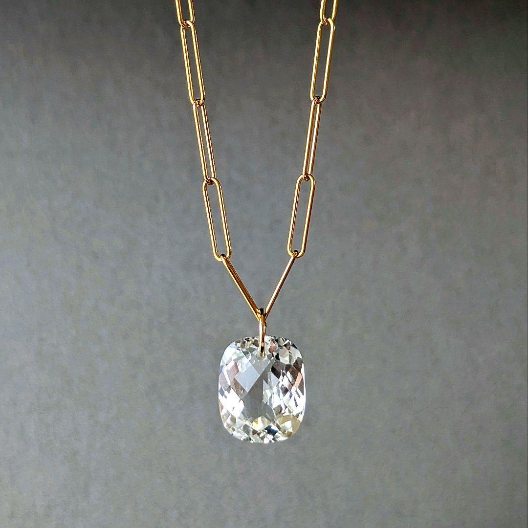 ♢N♢K18 ホワイトトパーズ 4.93ct ネックレスチャ―ム
