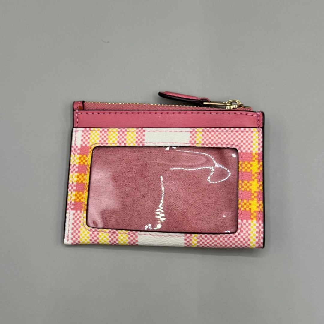 財布・ケース・小物入れ Coach Check Pink Coin Case with Key Ring