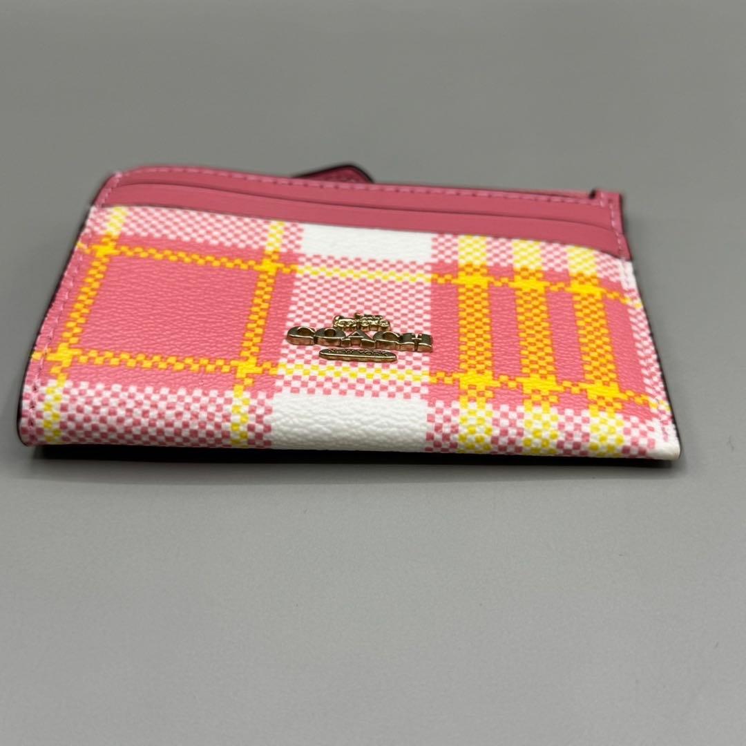 財布・ケース・小物入れ Coach Check Pink Coin Case with Key Ring