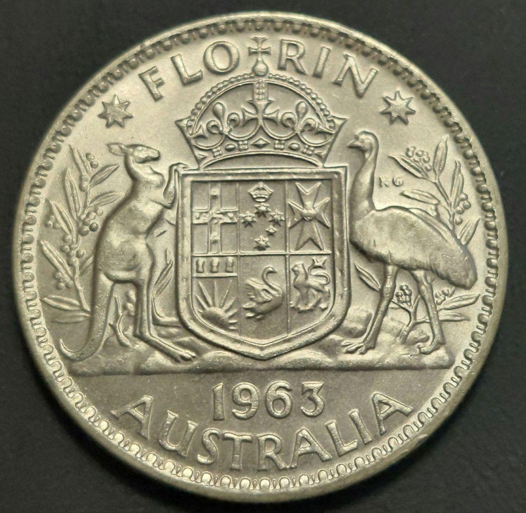 オーストラリア 1953年/1963年 フローリン銀貨 2枚