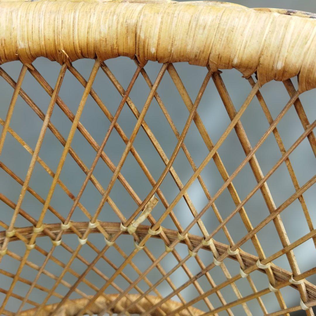 天然素材 円筒形バスケット プランターカバー　格子編み