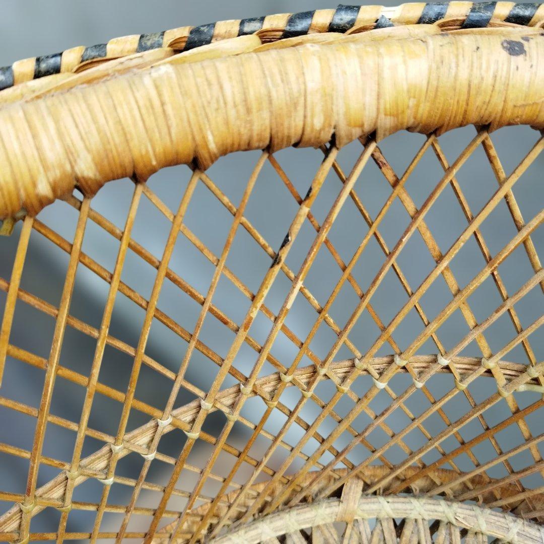 天然素材 円筒形バスケット プランターカバー　格子編み