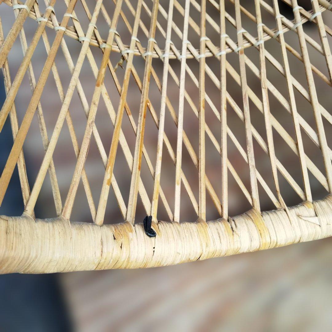 天然素材 円筒形バスケット プランターカバー　格子編み