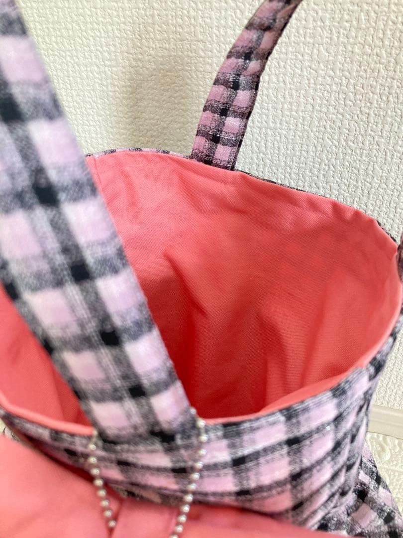 入園入学3点セット　レッスンバッグ　上履き入れ　体操着袋(ピンクチェック)