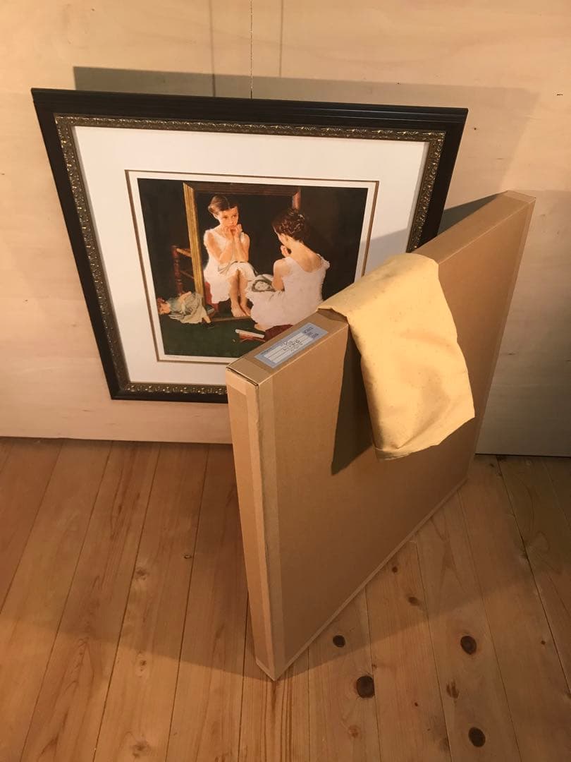 ノーマン・ロックウェル「鏡の少女」　ジークレー　エンボス印・作品保証書有り