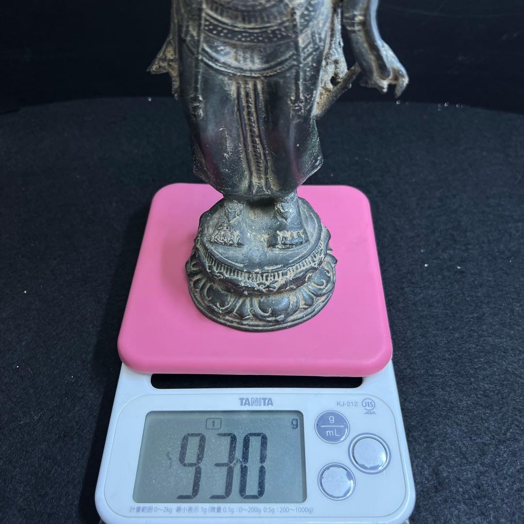 古銅チベット仏　930g/高さ約31㎝　東Y8-0306②トヒチカ