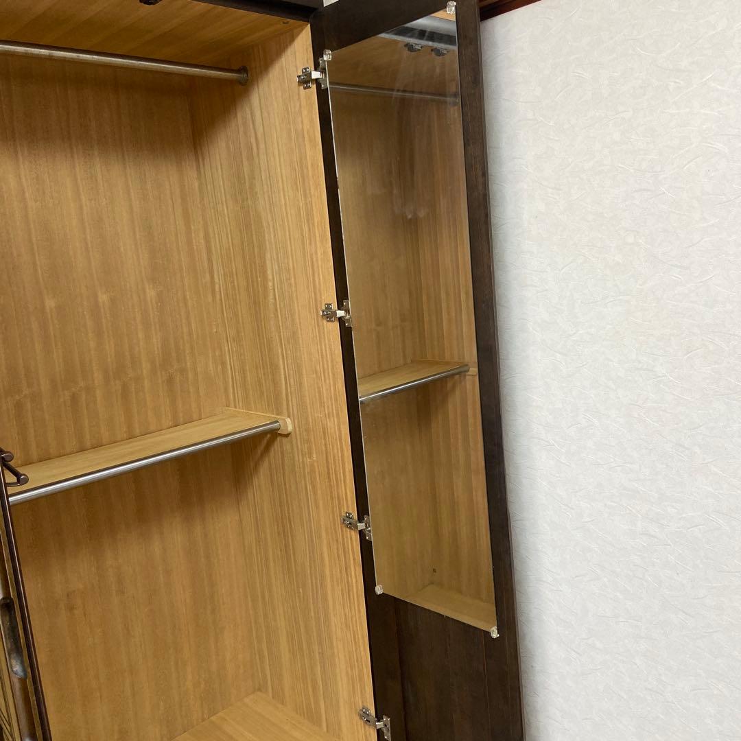 ダークブラウン 3扉タンス